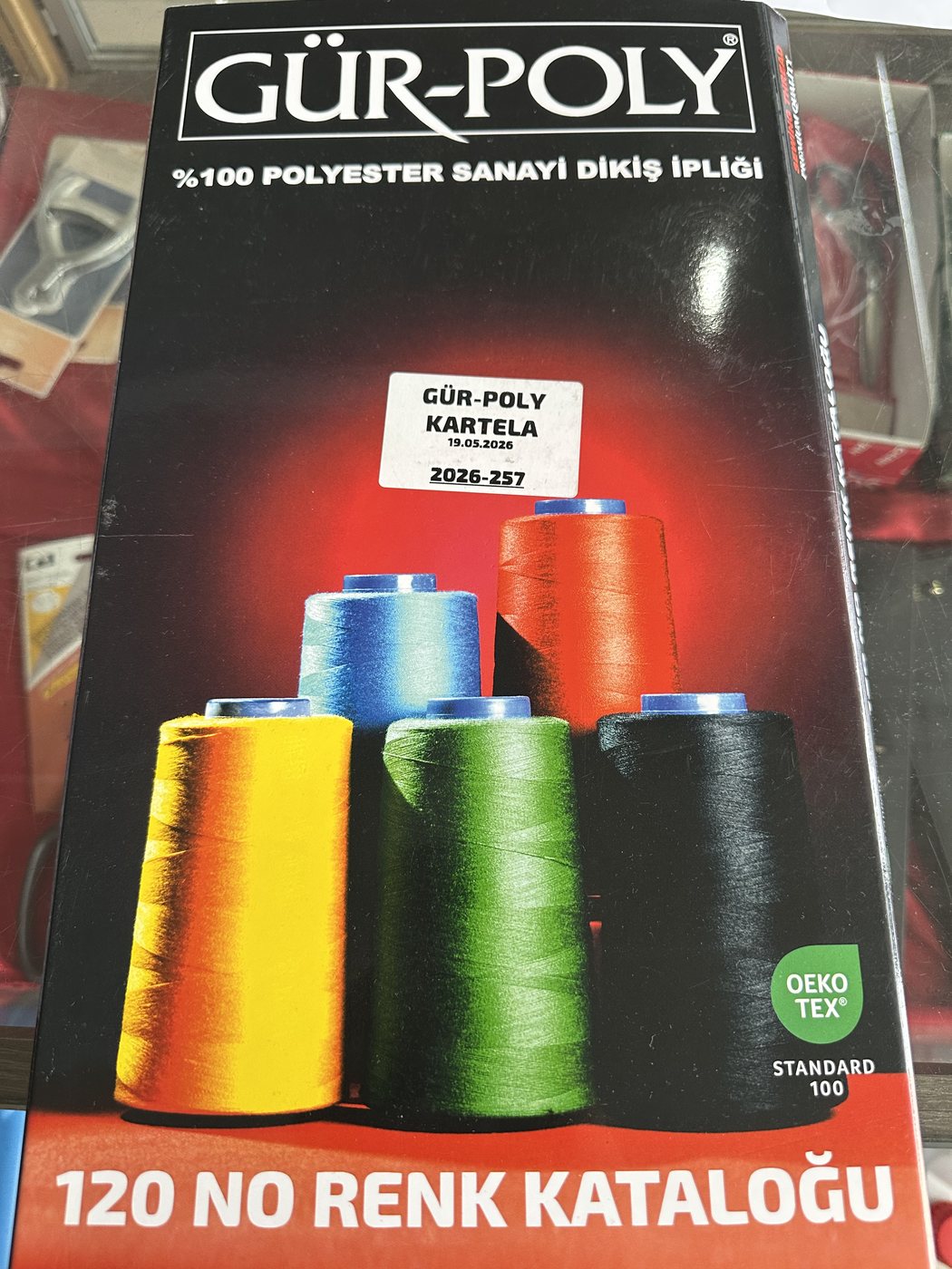 GÜRPOLY 120 numara renk kataloğu (OEKO-TEX belgeli) polyester dikiş ipliği